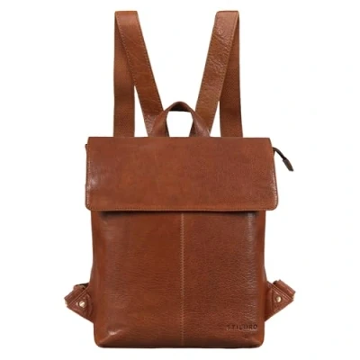 Abbildung von STILORD &#039;Charlie&#039; Vintage Lederrucksack braun Mittelgroßer Daypack für Damen Herren 13,3 Zoll Laptop Rucksack aus Echtem Leder, Farbe:maraska