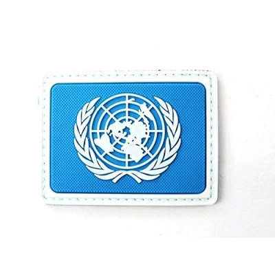 Abbildung von UN United Nations U.N Blau PVC Airsoft Paintball Klett Emblem Abzeichen