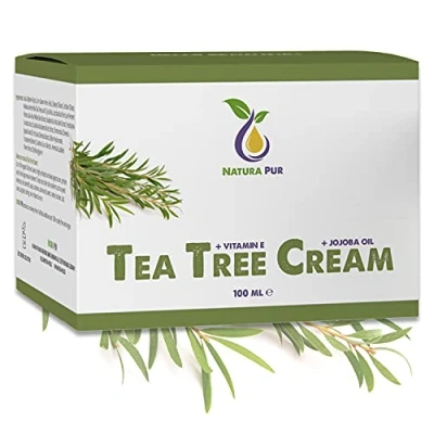 Abbildung von Teebaumöl Creme BIO 100ml, vegan Naturkosmetik zur Pflege von unreiner Haut Tea Tree Oil Cream