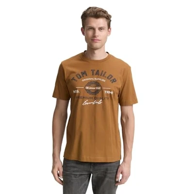 Abbildung von TOM TAILOR Herren 1037735 T Shirt, 25985 Deep Cognac, XS