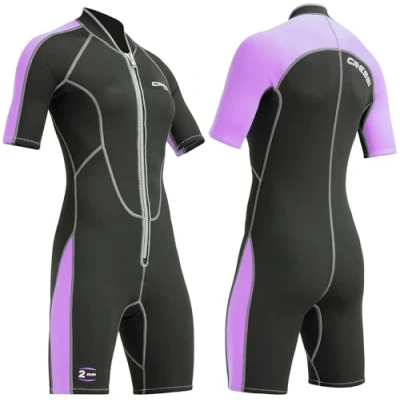 Abbildung von Cressi Lido Lady Monopiece Wetsuit 2mm Einteiliger Damen Neoprenanzug 2 mm für alle Wassersportarten, Schwarz/Aquamarin