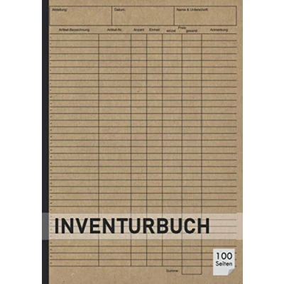 Abbildung von Inventurbuch: Inventur Buch in A4 100 Seiten Inventurformulare Inventarbuch Inventurblock Inventurliste