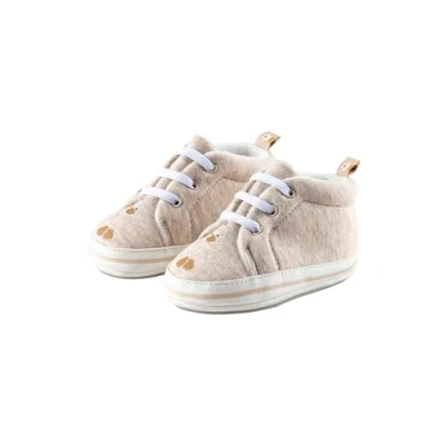 Abbildung von Sterntaler Babyschuh Ente Edda, Unisex Babyschuhe mit aufgenähter und rutschfester Sohle elastischen Schnürsenkeln aus Baumwolle Kunstleder gefüttert Teddyflausch, beige,16
