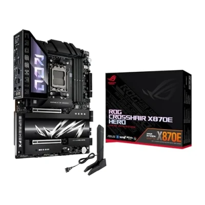 Abbildung von ASUS ROG Crosshair X870E Hero AMD AM5 ATX, Advanced AI PC Ready, 18+2+2 Power Stages, DDR5, PCIe® 5.0, 5X M.2, Wi Fi 7, USB4®, Overclocking, Core Flex, PCIe Slot Q Release Slim