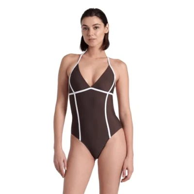 Abbildung von Arena Damen Women&#039;s Pro_file Tie Back One Piece Swimsuit, Sepia white, L EU