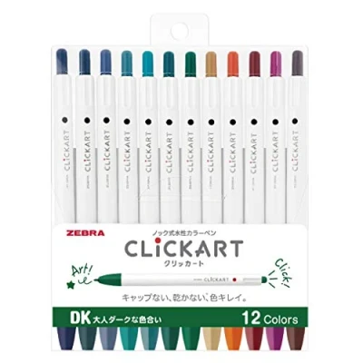 Abbildung von Zebra Clickart Wyss22 12Cdk Marker auf Wasserbasis, Calm Dark, 12 Farben