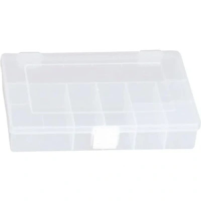 Abbildung von hünersdorff Sortimentskasten PP Compact mit 8 Fächern stabile Sortierbox für Schrauben und andere Kleinteile feste Facheinteilung 17 x 25 4,6 cm, transparent