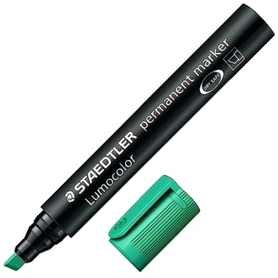 Abbildung von STAEDTLER 350 5 Lumocolor Marker permanent Keilspitze, 2 oder mm, 10 Stück, grün