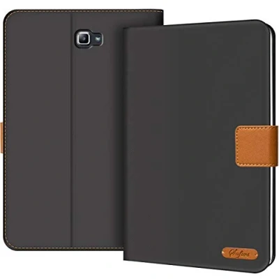 Abbildung von Verco Hülle für Samsung Galaxy Tab A 10.1 (2016), Schutzhülle Tablet Tasche Standfunktion Cover [SM T580 T585], Schwarz