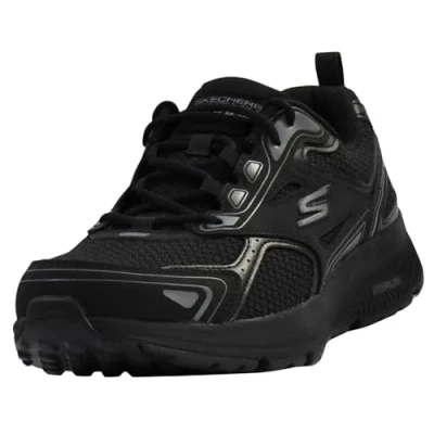 Abbildung von Skechers Herren GO Run CONSISTENT Sneaker, Black Leather Synthetic Charcoal Trim, 39.5 EU
