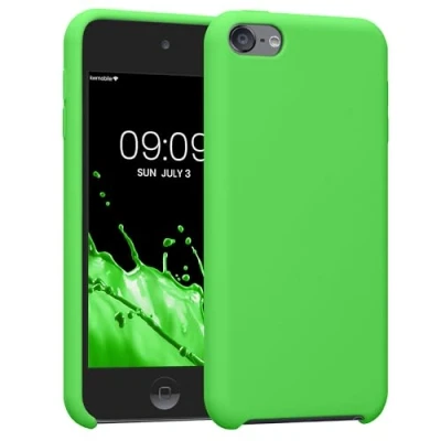 Abbildung von kwmobile Schutzhülle kompatibel mit Apple iPod Touch 6G / 7G (6. und 7.Generation) Hülle Silikon gummiert Cover Case in Limettengrün