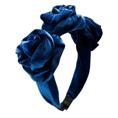 Abbildung von Alpenflüstern Trachten Haarreif Samt Blüten Damen Haarschmuck rutschfest, Haarband fürs Dirndl (waldgrün) ADV146