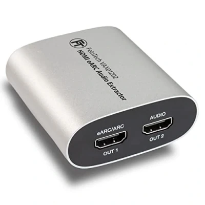 Abbildung von FeinTech VAX01202 HDMI eARC Audio Extractor für Moderne Fernseher und Splitter 1x2 liefert Dolby Atmos TrueHD DTS HD an AV Receiver ohne ARC