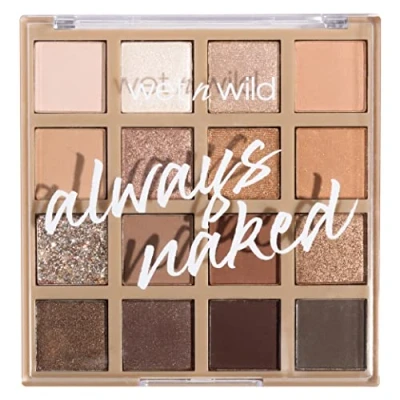 Abbildung von Wet n Wild Always Naked Eyeshadow Palette, Neutrale und Verblendbare Lidschatten mit Matten, Schimmernden Glitzernden Finishes, Palette 16 Hochpigmentierten Farben