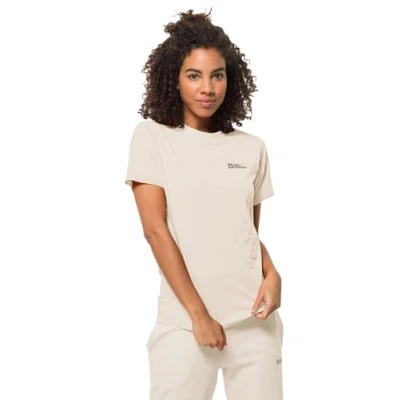 Abbildung von Jack Wolfskin Damen Essential W T Shirt, Panna Cotta, M EU