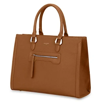 Abbildung von David Jones Damen Große Handtasche Frau Schule Büro Arbeit Aktentasche Henkeltasche PU Leder Viele Fächer Taschen Arbeitstasche Schultertasche Business Umhängetasche Tote Shopper Braun