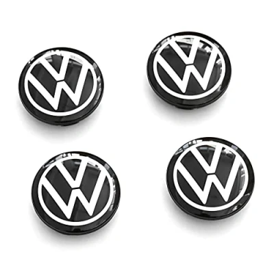 Abbildung von Volkswagen 10A071213A Radnabenkappen (4 Stück) Nabenkappen dynamisch VW Logo Radkappen