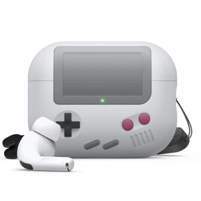 Abbildung von elago AW5 Hülle kompatibel mit Apple AirPods Pro 2. Generation, Klassische Schutzhülle tragbarer Spielkonsole, 2, inklusive Kordel (Hellgrau)