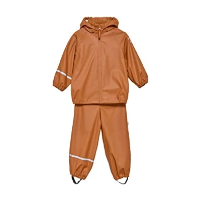 Abbildung von CeLaVi Unisex Kids Basic Recycle PU Rainwear Set, Amber Brown, 100