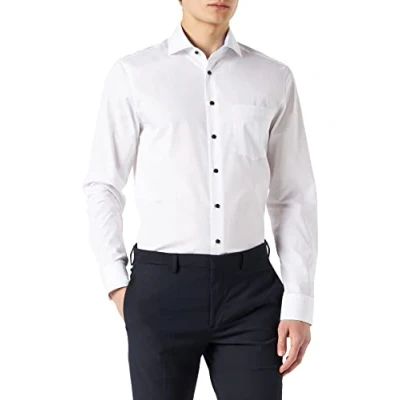 Abbildung von Seidensticker Herren Regular Fit Langarm Popeline Hemd, weiß, 41