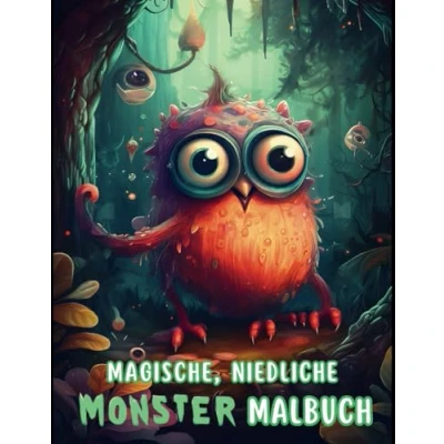 Abbildung von Magische, niedliche Monster Malbuch: Das Ausmalbuch für Erwachsene und Kinder Schrecklich gute Entspannung Stressabbau mit Fantasie