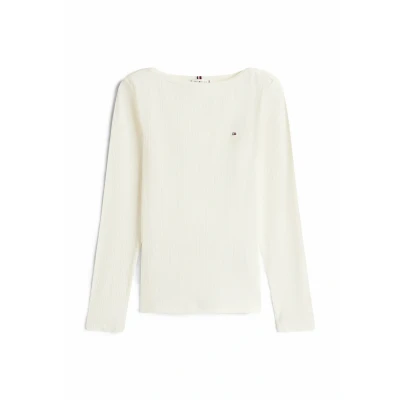 Abbildung von Tommy Hilfiger Langarmshirt »SLIM 5X2 RIB BOAT NK LS«, in gerippter Struktur