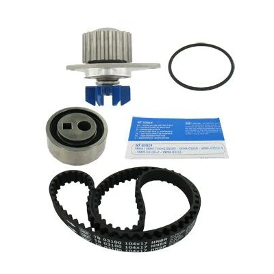 Abbildung von SKF VKMC 03100 Wasserpumpe + Zahnriemensatz mit Dichtungen 104 PEUGEOT: 206 Hatchback, 205 Convertible, Partner I Van