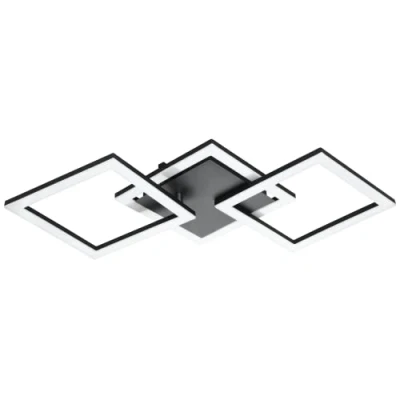Abbildung von Eglo 900317 Deckenleuchte PARANDAY Z Stahl schwarz, Kunststoff weiss LED 32,4W 3000 6500K L:65cm B:31cm H:6cm dimmbar mit Connect Funktion