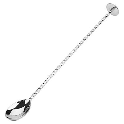 Abbildung von Fdit Rührlöffel,Cocktaillöffel aus Edelstahl, zum Mixen von Getränken, Kaffee, mit langem Griff für Bar/Kaffee, gedrehter Barrel Löffel (#7)