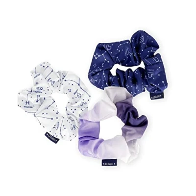 Abbildung von Legami Set von 3 Hair Scrunchies We Are, Haarband, Bungee Riemen mit Satin Effekt Stoff, Stars Thema, Beauty