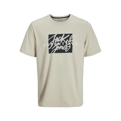 Abbildung von Jack &amp; Jones LOGO Rundhalsausschnitt Tshirt print, Herren, Größe: Small, Moonbeam