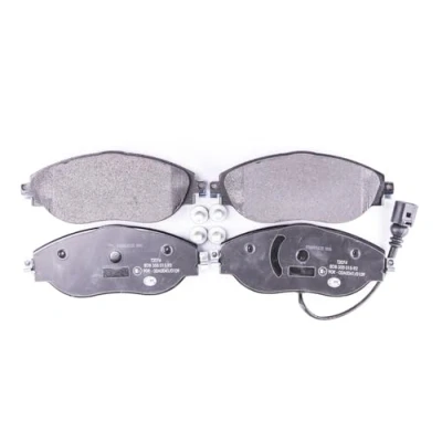 Abbildung von HELLA 8DB 355 015 921 Bremsbelagsatz mit integriertem Verschleißwarnkontakt Bremssattelschrauben VOLKSWAGEN: Sharan II, Golf 7, Passat B8 Variant