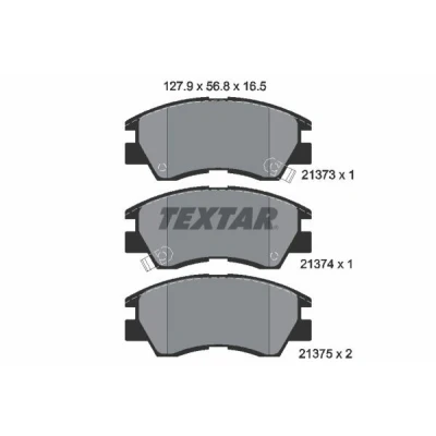 Abbildung von TEXTAR 2137301 Bremsbelagsatz mit akustischer Verschleißwarnung MITSUBISHI: PAJERO 1, L 300, L300 / Delica III Minibus