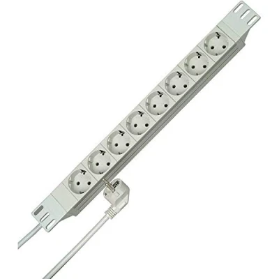 Abbildung von Kopp 930804013 PROFIversal 8 fach mit Schutzk. Std., 45 Grad gedr. Töpfen, 5 mm², 2 m, 250 VAC, 16 Amp, Weiß