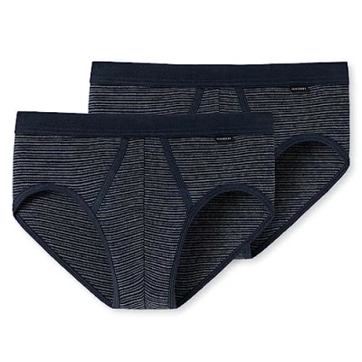 Abbildung von Schiesser Herren Multipack 2pack Sportslip Slip, Dunkelblau, XL EU