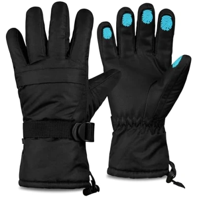 Abbildung von CityComfort Ski Handschuhe Herren Teenager, Touchscreen Thermo Winterhandschuhe mit Fleece Futter L/XL Sport Geschenke für Männer (Schwarz)