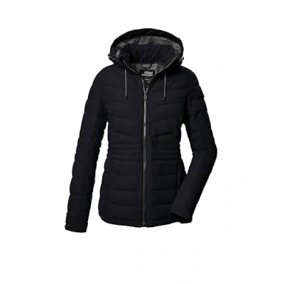 Abbildung von killtec Damen Steppjacke mit abzippbarer Kapuze/Funktionsjacke ist wasserabweisend KOW 10 WMN QLTD JCKT, schwarz, 46, 41807 000