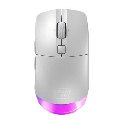 Abbildung von CHERRY XTRFY M50 Wireless, Kabellose Gaming Maus, Verbindung über 2.4 GHz Funk, Bluetooth &amp; Kabel, Ergonomische Form, RGB Beleuchtung, Wiederaufladbar, Weiß
