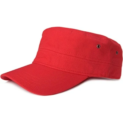 Abbildung von styleBREAKER Unisex Cap im Military Stil aus robustem Baumwoll Canvas, Klettverschluss verstellbar 04023020, Farbe:Rot