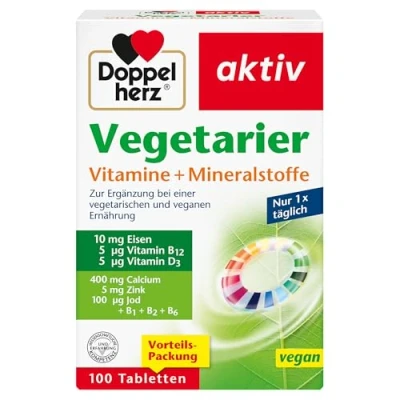Abbildung von Doppelherz Vegetarier Vitamine + Mineralstoffe Abgestimmte Nährstoffe für und Veganer 100 vegane Tabletten