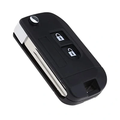 Abbildung von Create idea 2 Tasten Fernbedienung Klappschlüssel Gehäuse Kompatibel mit Micra Note Navara Qashqai Murano Patrol X Trail Almera Faltbare Schlüsselanhänger Case Cover Uncut Blade