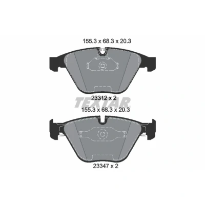 Abbildung von TEXTAR 2331207 Bremsbelagsatz für Verschleißwarnanzeiger vorbereitet BMW: 3 Saloon, Coupe, Convertible