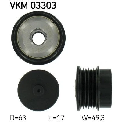 Abbildung von SKF VKM 03303 Freilauf Lichtmaschine 49,3 CITROËN: C5 3, III Estate