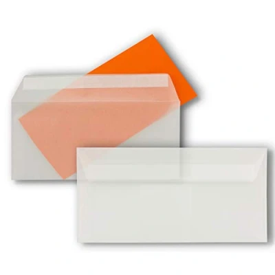 Abbildung von 25x Brief Umschläge DIN Lang Transparent 92 g/m² 11 x 22 cm Haftklebung mit Abziehstreifen FarbenFroh by GUSTAV NEUSER