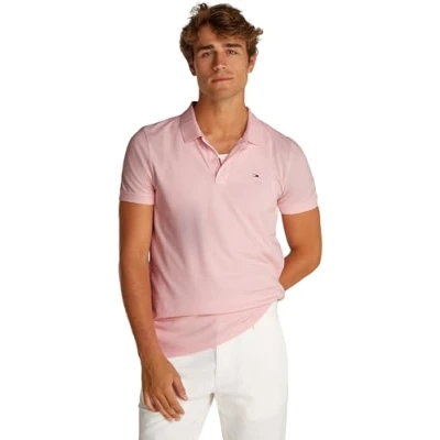 Abbildung von Tommy Jeans Placket Poloshirt, Herren, Größe: 46, Precious pink