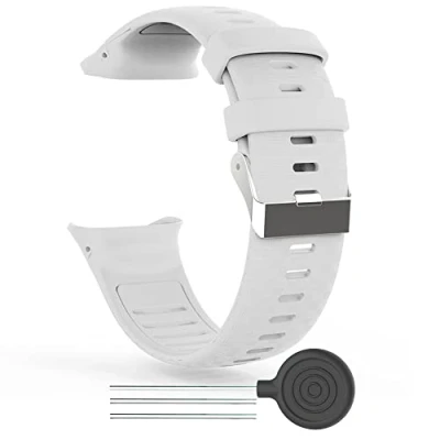 Abbildung von WIIKAI Armband Ersatzarmbänder kompatibel für Polar Vantage V Silikon Ersatz Uhrenarmbänder.(Weiß)