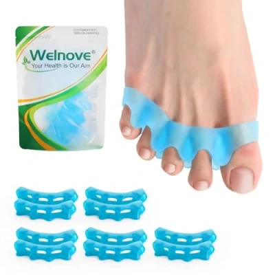 Abbildung von Welnove 5 Paar Zehentrenner Abstandshalter für Frauen, Zehenbegradiger Frauen Männer Bunion Corrector Toe Stretcher Hammertoe Yoga Practice(S)