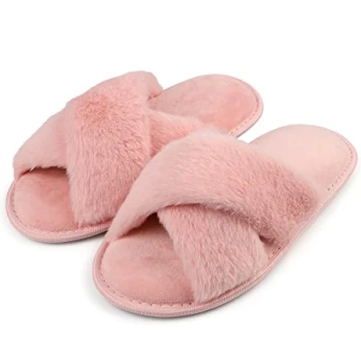Abbildung von riemot Hausschuhe Damen Winter Plüsch Pantoffeln Memory Schaum Warme Hausschlappen Bequeme Rutschfeste Flauschige Slipper, Rosa, gr.38 39