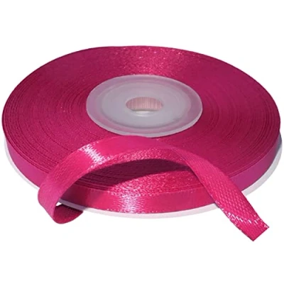 Abbildung von AERZETIX C55611 Rolle satinband 6mmx25m farbe magenta verpackungsband für geschenke dekoration zeremonie hochzeit geburtstag party aus polyester