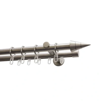 Abbildung von GARDINIA Gardinenstange »Set Kegel Metall«, 1 läufig läufig, Fixmaß, 2 Lauf